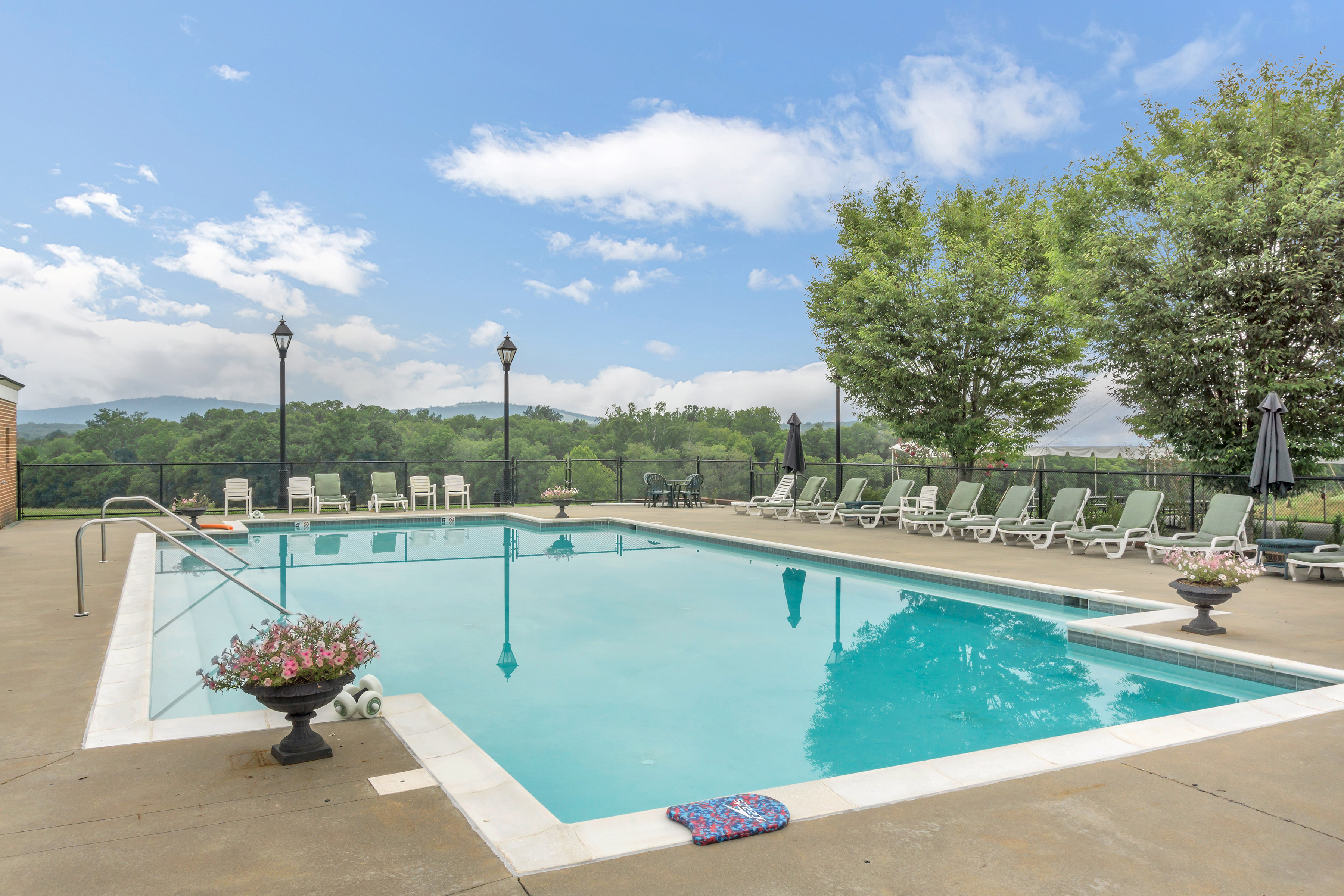 Glenmore swimming pool with beach chairs