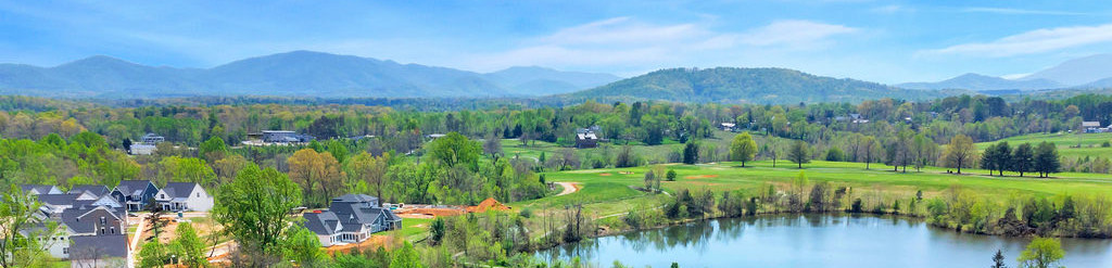Panoramic aerial shot of the views surrounding Old Trail Village