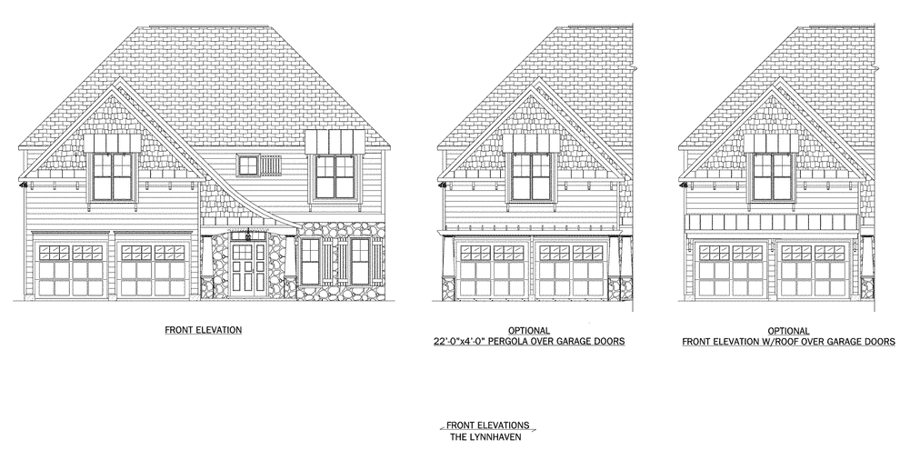 Front elevation plan for the Lynnhaven home plan from Craig Builders.